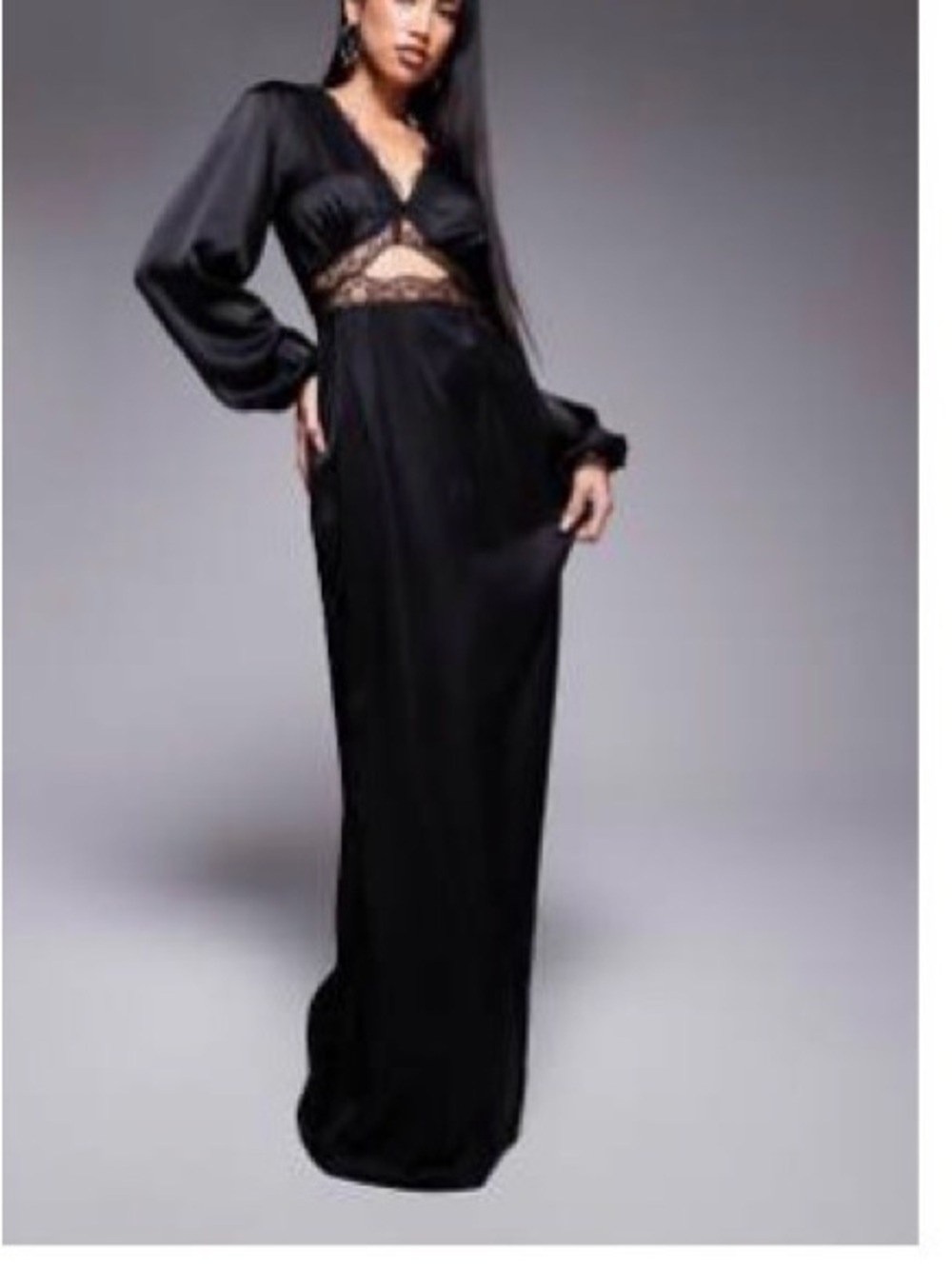 Never Fully Dressed Black Long Sleeve Cutout Maxi Dress